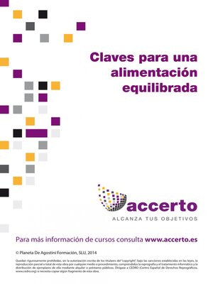 cover image of Claves para una alimentación equilibrada